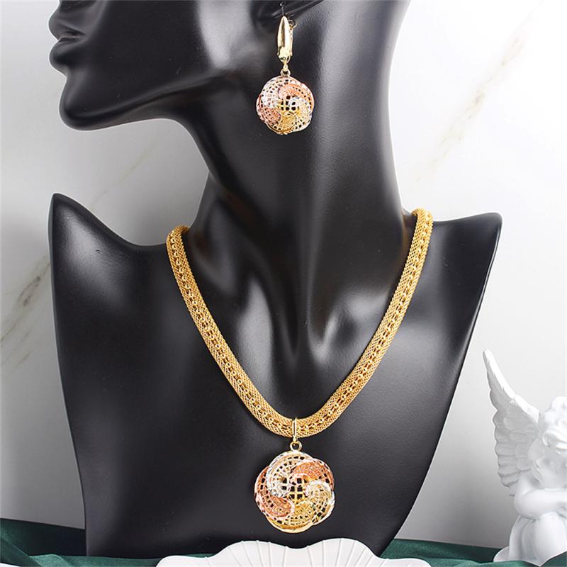 

Earrings & Necklace Jewelry 2022 Copper Classic For Women Pendent Romantic Sets Wedding Party Anniversary Trendy, Silver