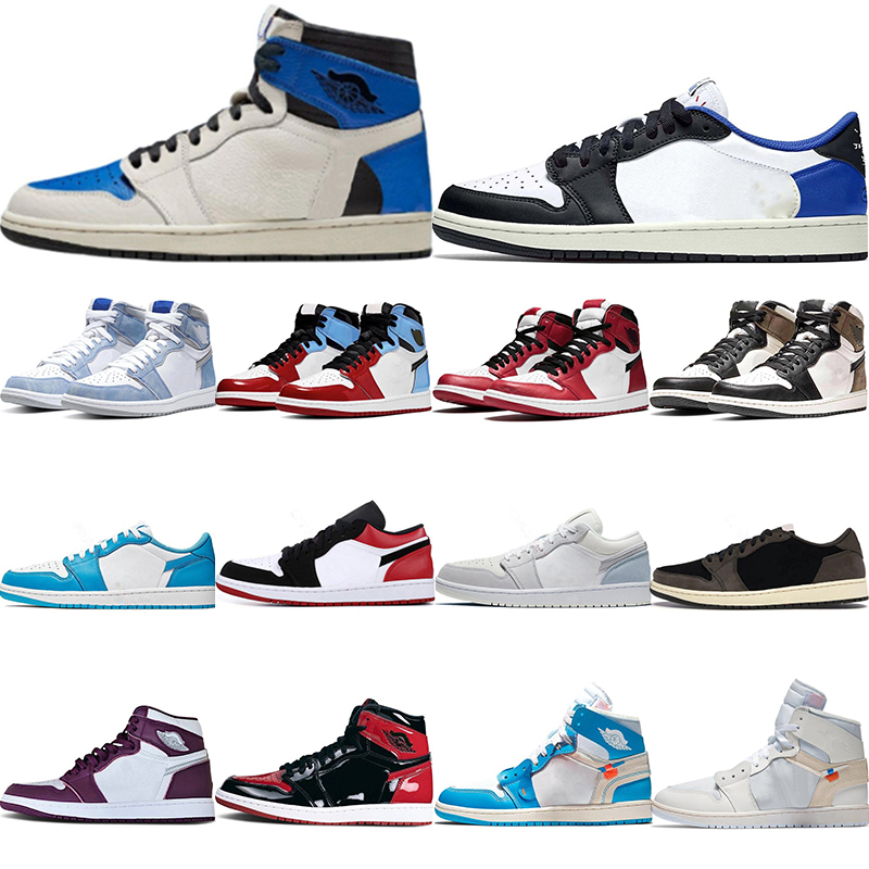 

Jumpman Basketball Shoes Military Blue x Fragment 1 1s High OG SP Low TS University Dark Mocha Unc obsidian bordeaux Women Men Retro Sports Retros Sneaker Trainers, 42
