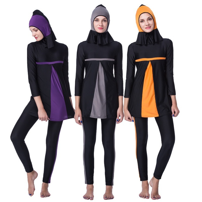 

Arabic Islamic Women Swim Wear 3 Piece Suits Muslim Swimwear Hijab Swimsuit Modest Swim Surf Wear Sport Full Suit for Swimming