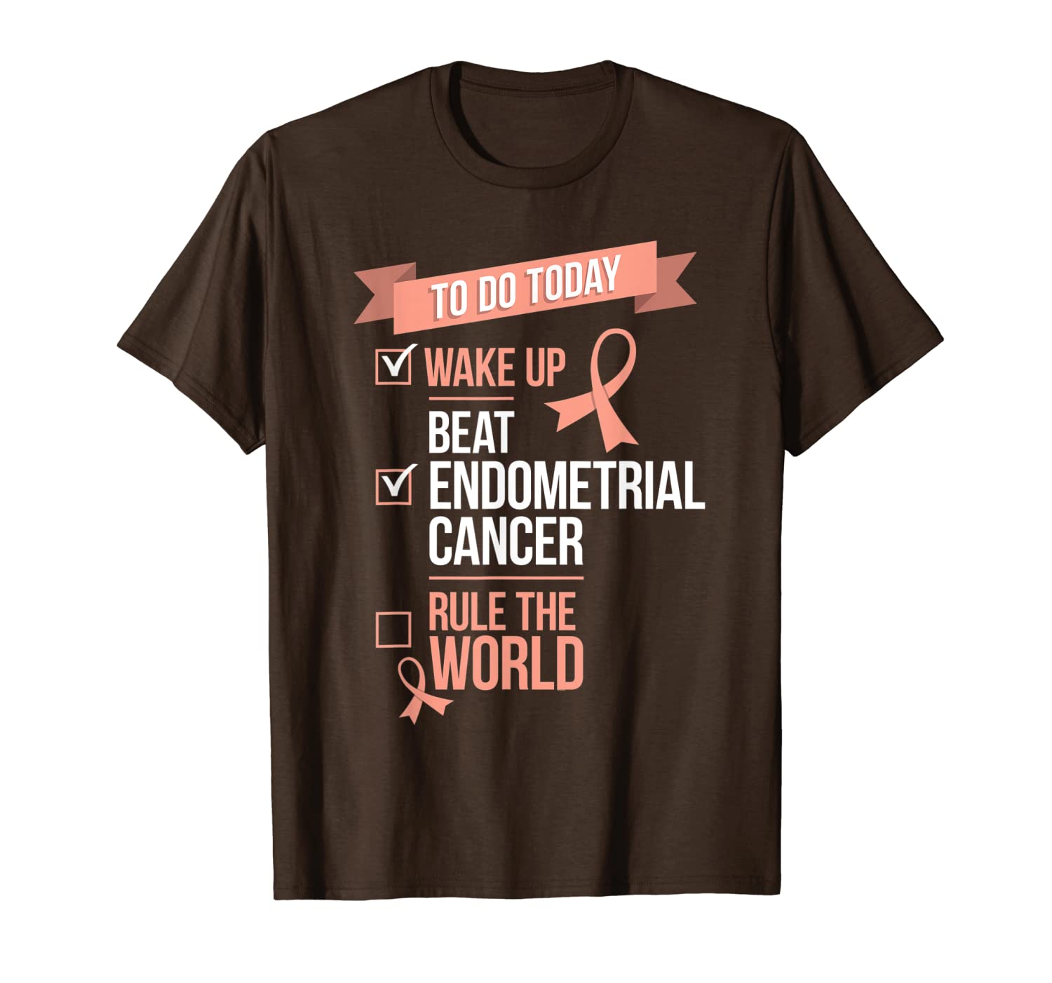 

funny beat endometrial cancer rule the world | survivor gift t-shirt, White;black