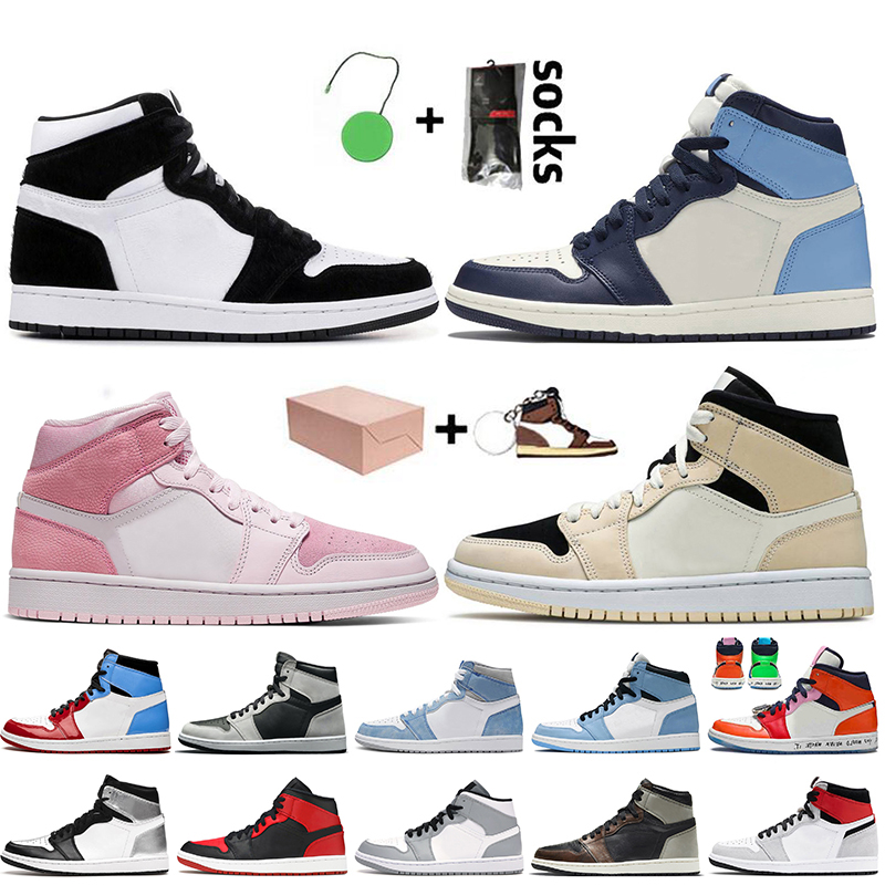 

With Box Jumpman 1 1s Women Mens Basketball Shoes Top Quality Twist Obsidian Mid Digital Pink Barely Orange High OG Hyper Royal Sneakers