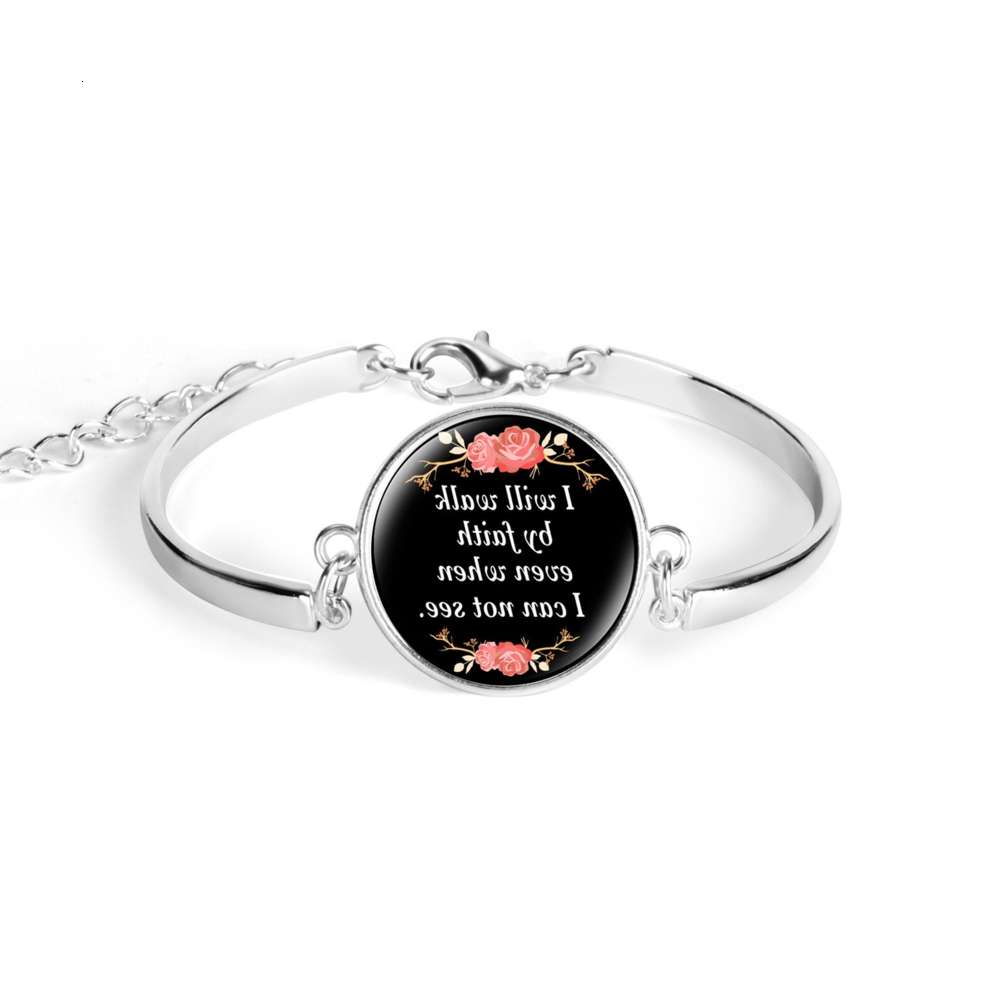 

Hand catenary biblical series 3 time Bracelet Silver Jewelry, Black