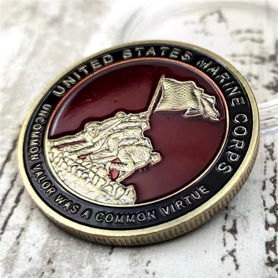 20pcs Non Magnetic Bronze Plated Coins Craft USA Marine Corps Navy Emblem SEMPER FIDELIS Military Challenge Collectible Gifts-image-707793951