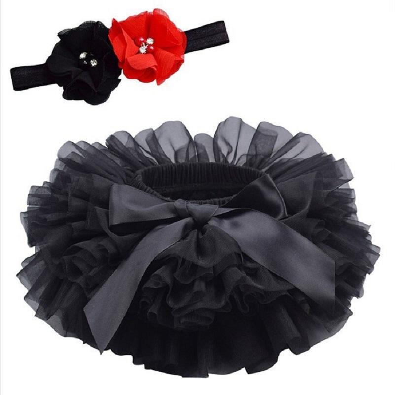 

Skirts Baby Girl TUTU 2-Pieces Bow Headband Dress Set Black Cake Style Clothes Born PP Pants 0-3Y Toddler Girls Tulle Skirt, White