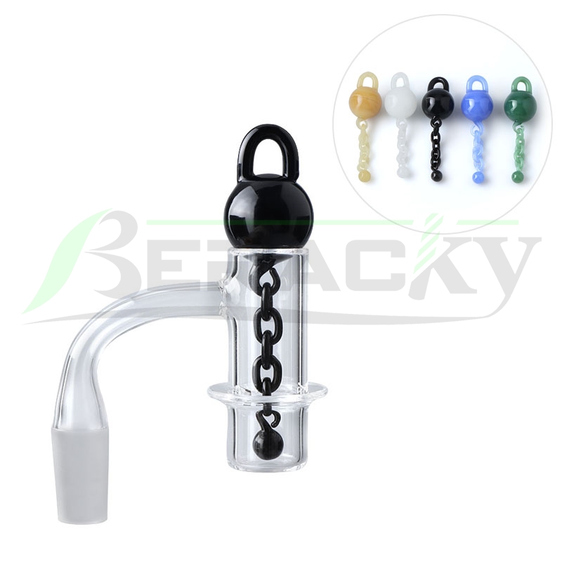 

Beracky HALO Beveled Edge Smoking Quartz Banger With Glass Terp Chains Cap 2.5mm 20mmOD Male Female Slurper Nails For Water Bongs Dab Rigs
