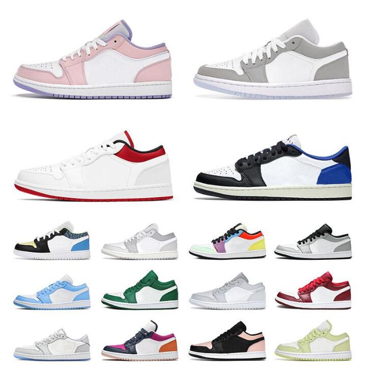 

Jumpman 1 1s low-top genuine basketball shoes TS x Fragment Men's Women's Sneakers College Red Court Purple UNC Mocha Light Smoke Wolf Gray Royal Toe Sneakers 36-45, 24