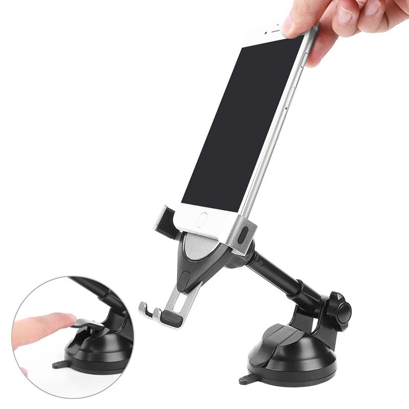 

Cell Phone Mount Alloy Adjustable Car Holder Bracket Suction Cup For Auto Smartphone Suporte Celular S888 Mounts & Holders