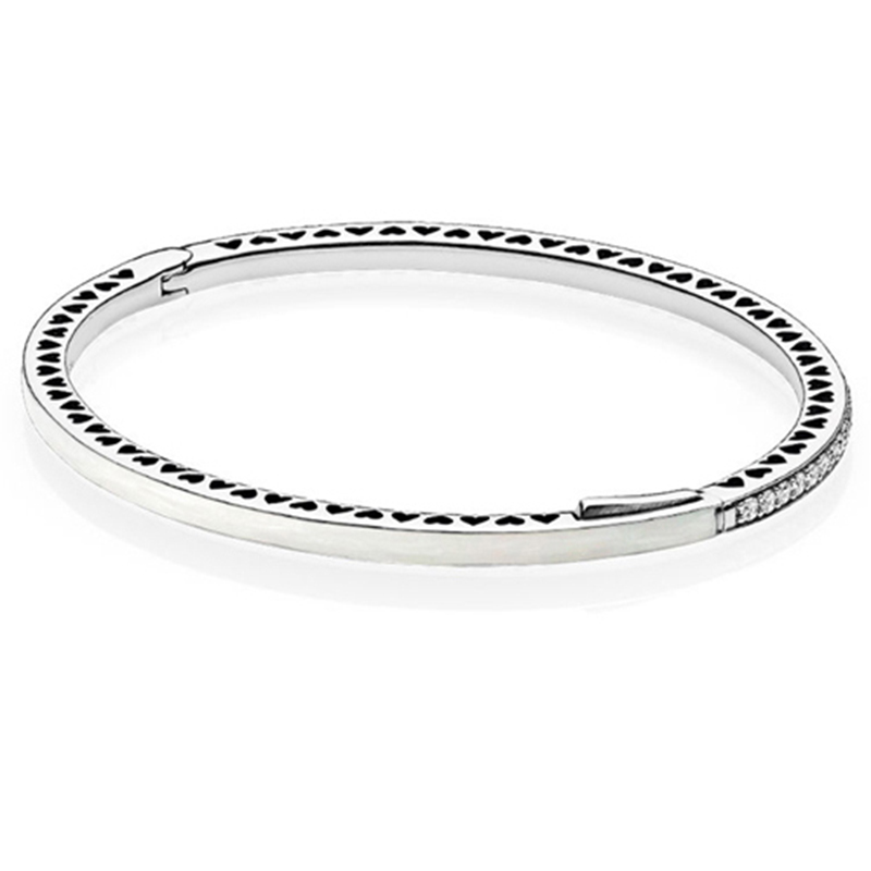 

2021 NEW 100% 925 Sterling Silver 590537EN23 Classic Bracelet Clear CZ Charm Bead Fit DIY Original Fashion Bracelets factory Free Wholesale Jewelry Gift