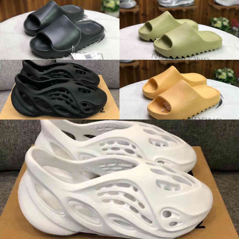 

Wholesale New Kanyes Wests Slipper Men Women Slide Bone Earth Brown Desert Sand Slide Resin Fashion Shoes Sandals Foam Runner Trainers Size 36-45 F19, G208
