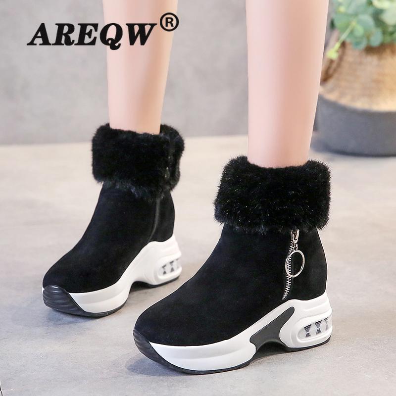

Boots Children's For 2021 Winter Short-tube Mid-heel Women's With Velvet To Keep Warm, Black