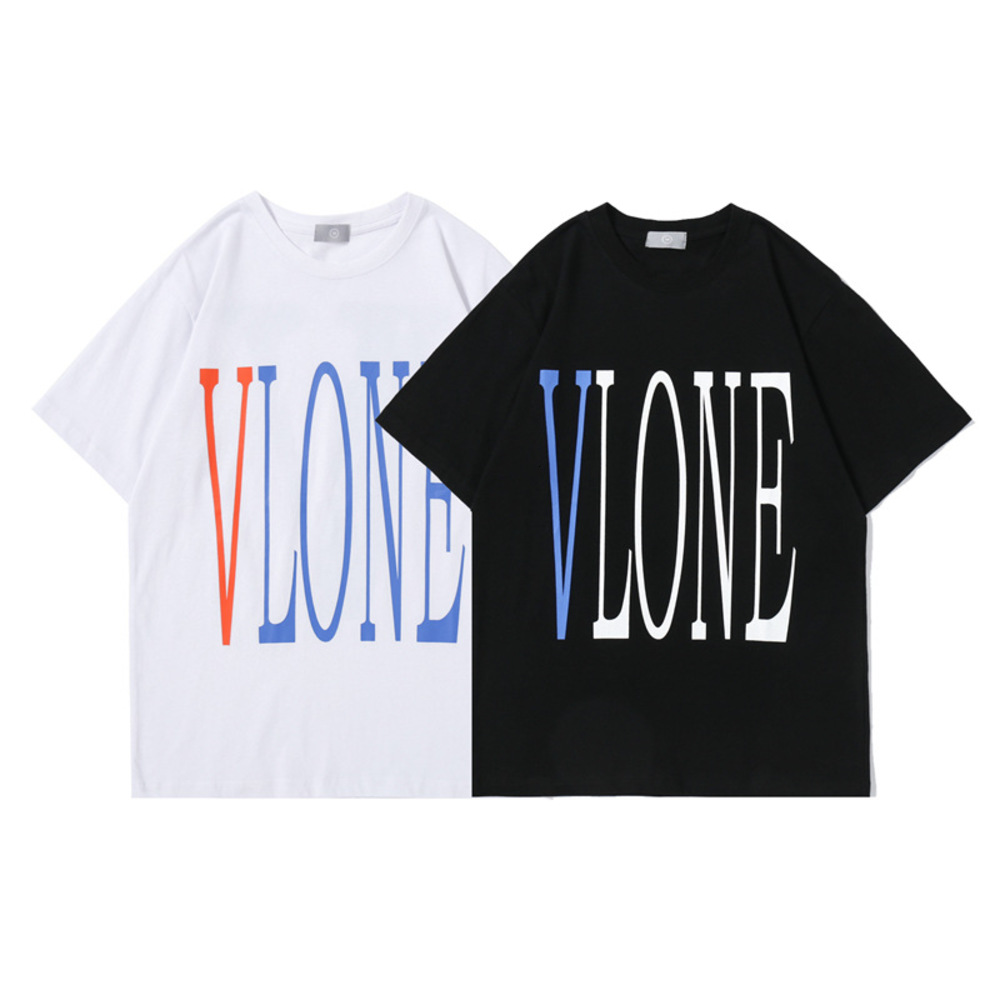 

2021 fashion brand summer vlones basic v python print men's and women's loose short sleeve t-shirt, White
