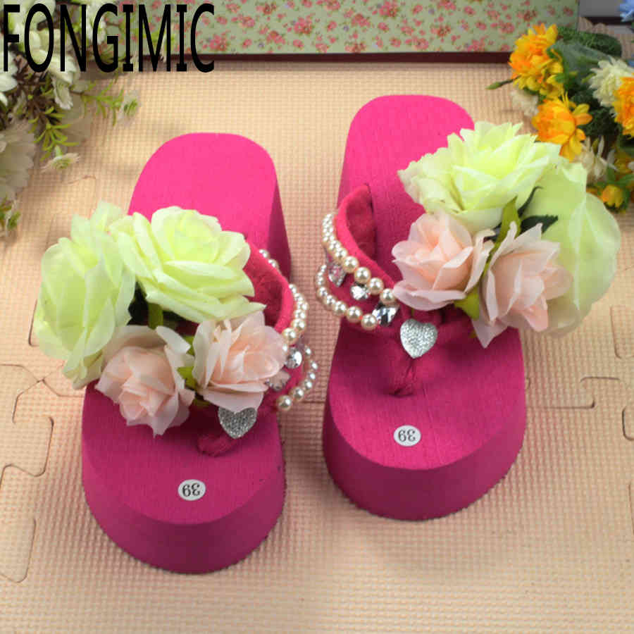 

Special Dign High Quality Women Casual Wear Flip Flops Two Colors Wedg Slip-on Summer Handmade Beautiful Looking Sho Cozy, Green