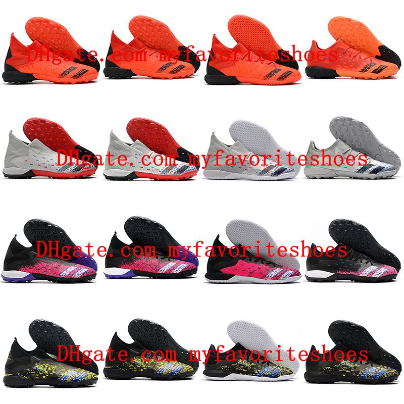 

Predator Freak3 Laceless LOW TF Soccer Shoes high ankle mens Football Boots IC Indoor POGBA Tango 21 cleats, As picture 1