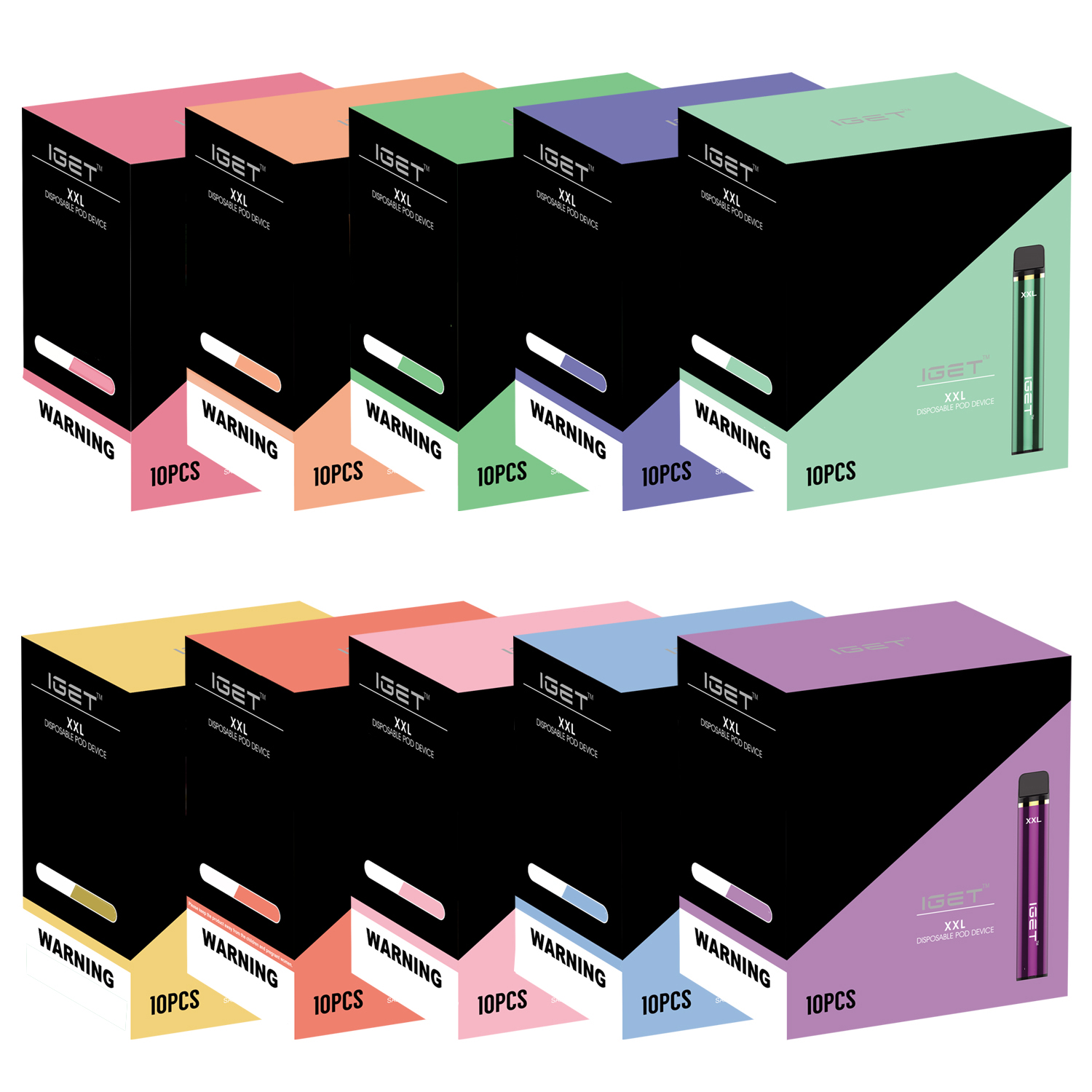 

100% IGET factory brand KIT quality XXL VAPE 1800puffs