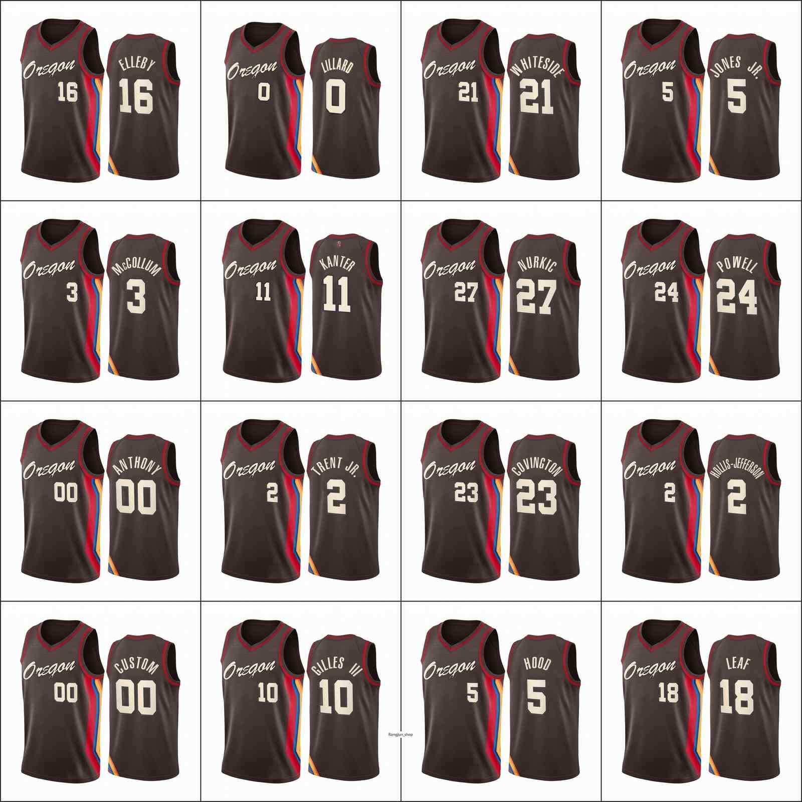 

2021-22 75th Anniversary Printed Mens Basketball Portland Trail Carmelo Anthony Damian Lillard C.J. McCollum Norman Powell Blazer Custom