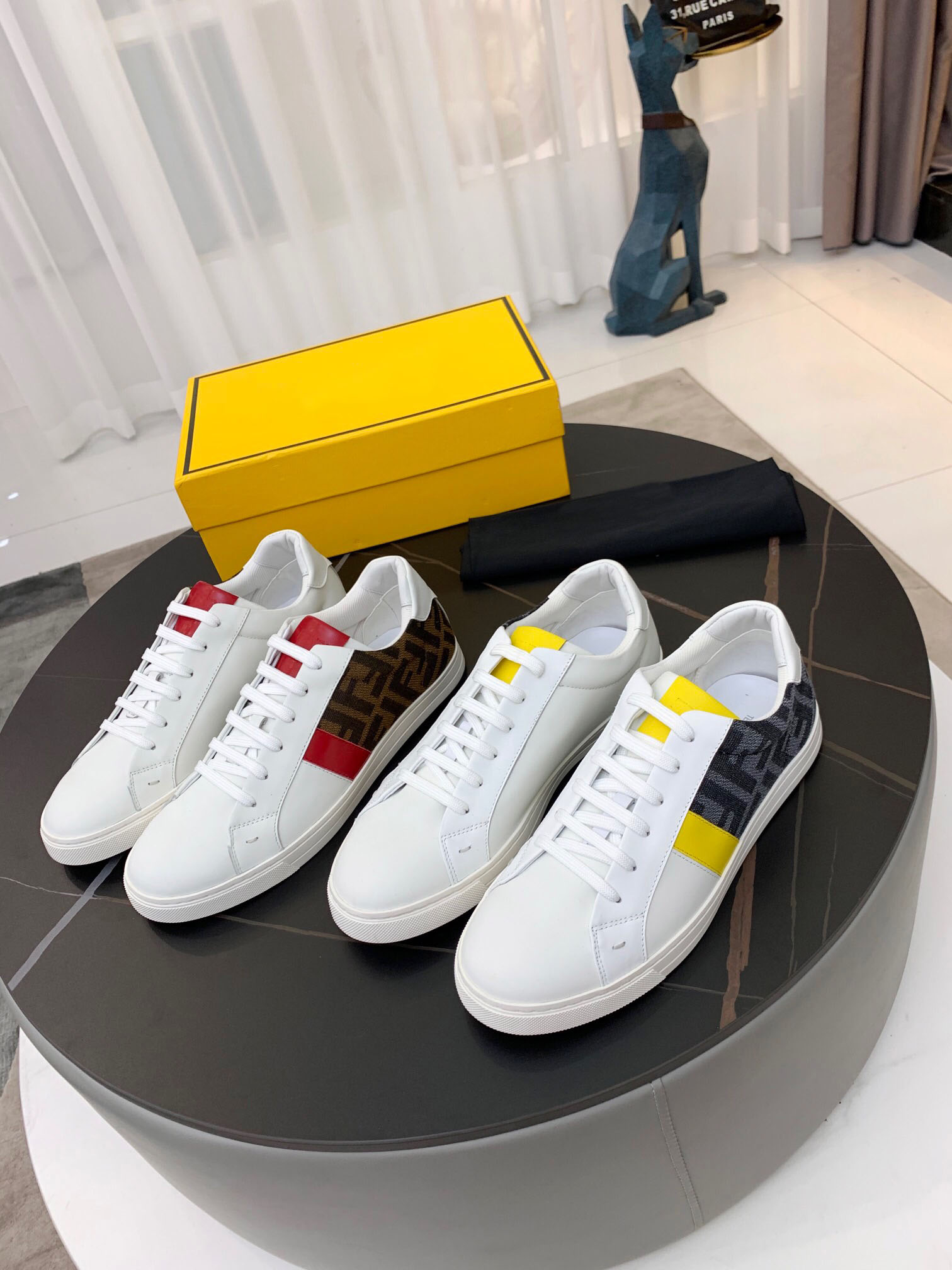 

Men's Platform Designer Fashion Classic Brand Sneakers 2021 Male Lace Up Genuine Leather Casual Trainers Flats Shoes Size 38-44, Yellow