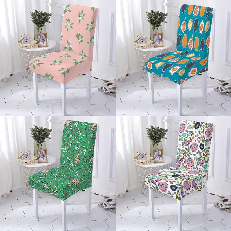 

Chair Covers Flowers High Living Spandex Slipcover Chairs Kitchen Seat Cover Wedding Banquet 1/2/4/6 Pcs Home O