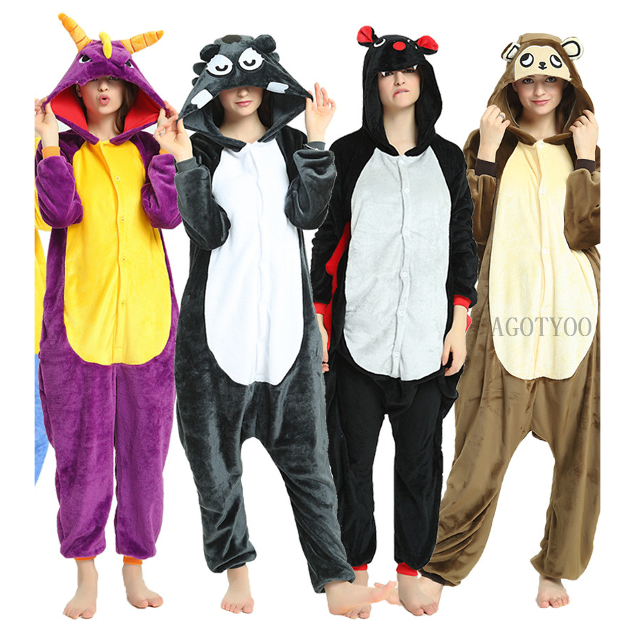

Wolf Unisex Onesies Adult Animal Unicorn Spyro Pajamas Suit Warm Soft Stitch Sleepwear Onepiece Winter Jumpsuit Cosplay Costumes, Grey koala