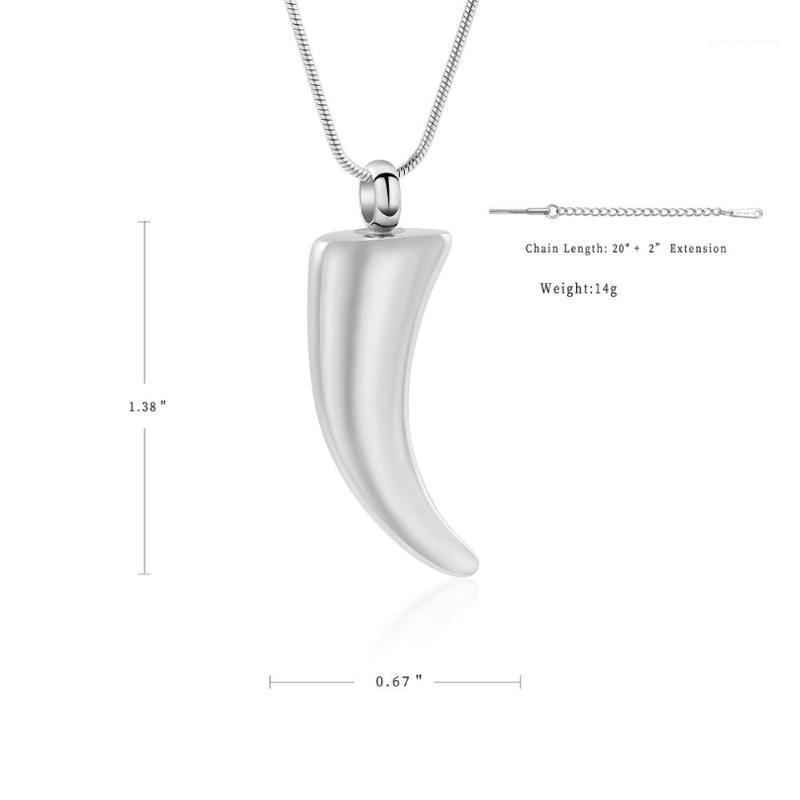 

Stainless Steel Horn Necklace For Ashes Men's Pendant Commemorative Cremation Jewelry Chains