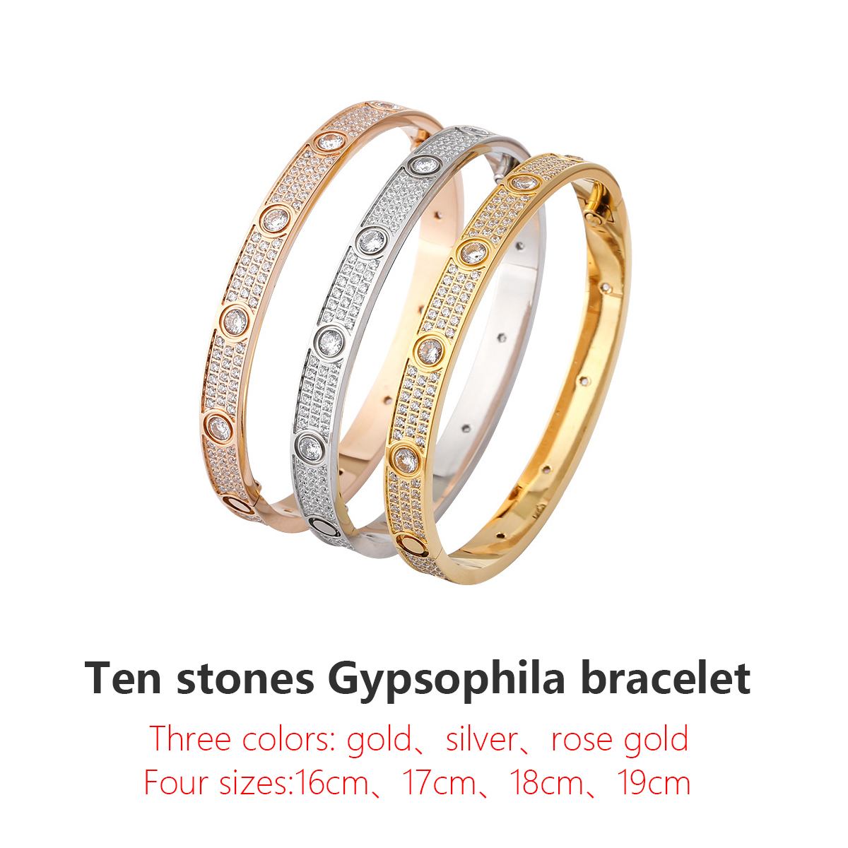 

Love Full Diamond Bangle Screwdriver women Bracelet Couple Golden Diamonds Jewelry Braclet Set Contains 214 Gems Giveaway Free Velvet Gift Pack