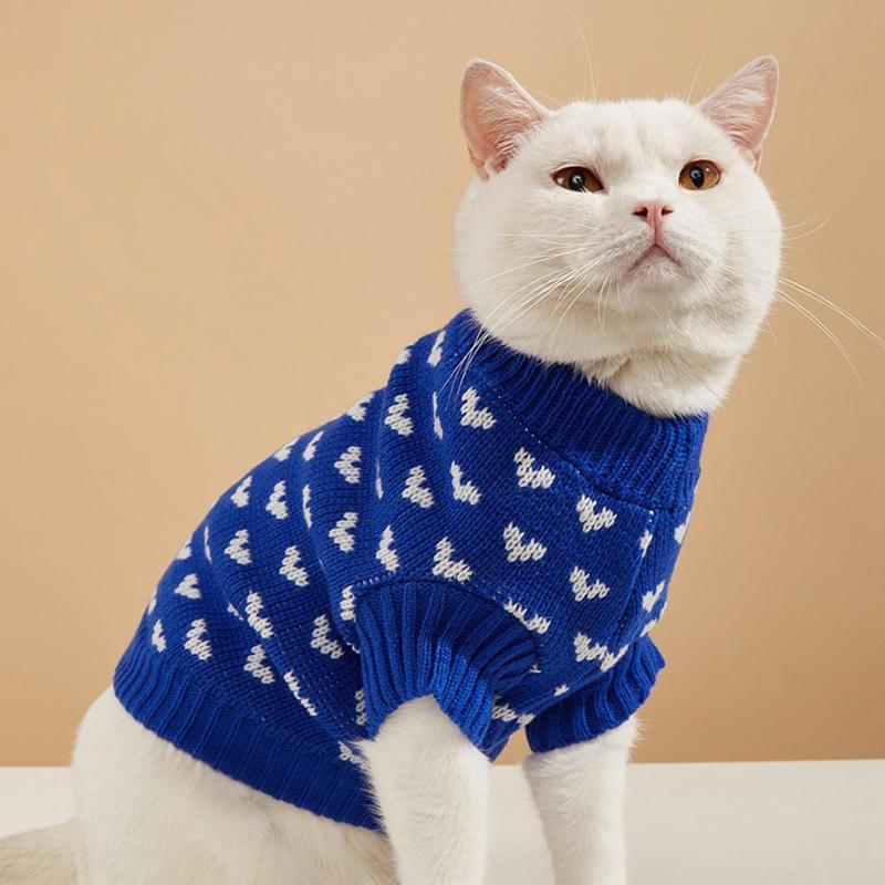 

Dog Apparel Sweet Heart Pet Sweater Warm Cute Clothes Love Sweaters Skirts Round Neck Supplies Puppy Clothings