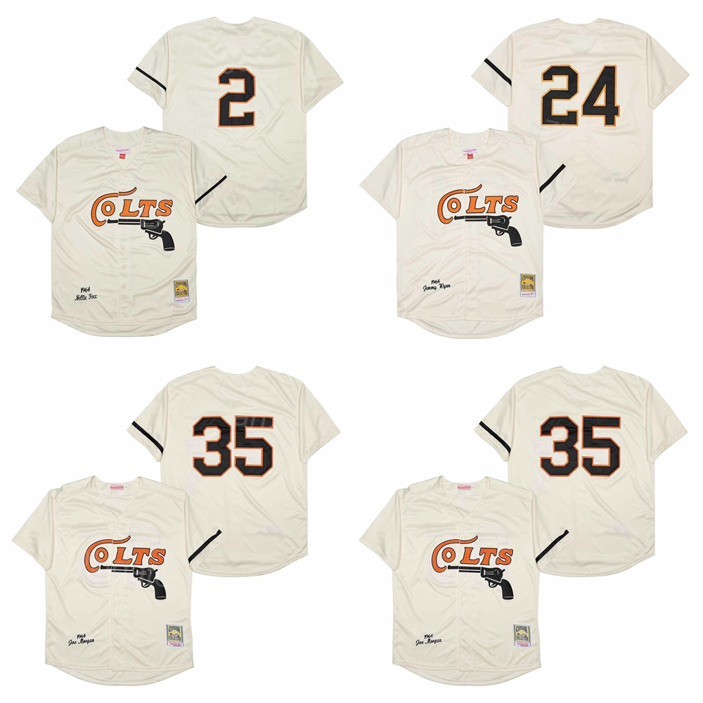 

1964 Retro Baseball Vintage 2 Nellie Fox Jersey Men 24 Jimmy Wynn 35 Joe Morgan Beige CREAM Team Color Cooperstown Cool Base Retire All Stitched For Sport Fans On Sale
