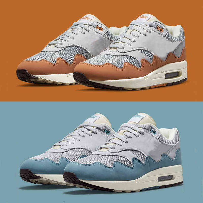 

Patta x Authentic 1 Shoes Waves Monarch Noise Aqua Men Women The Wave Metallic Silver Pure Platinum Outdoor Sports Sneakers US5.5-12