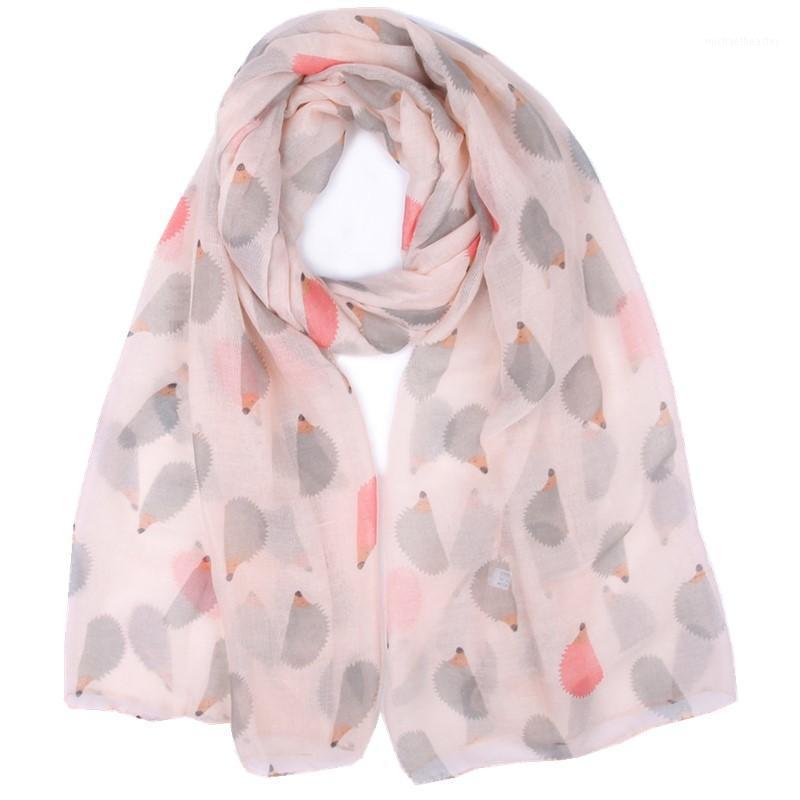

Scarves Fashion Thin Shawls Women Ladies Hedgehog Pattern Long Scarf Warm Wrap Shawl Elegant Silk Satin For Vintage 10pcs