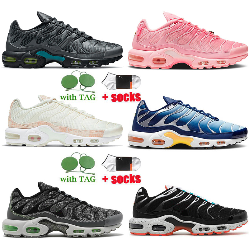 

Top Quality Men Women Plus Tn Running Shoes Black Aquamarine Pink Snakeskin Sneakers Kaomoji Blue Void Laser Orange Oreo Triple White Trainers Size 36-46, Item13 oreo 40-46
