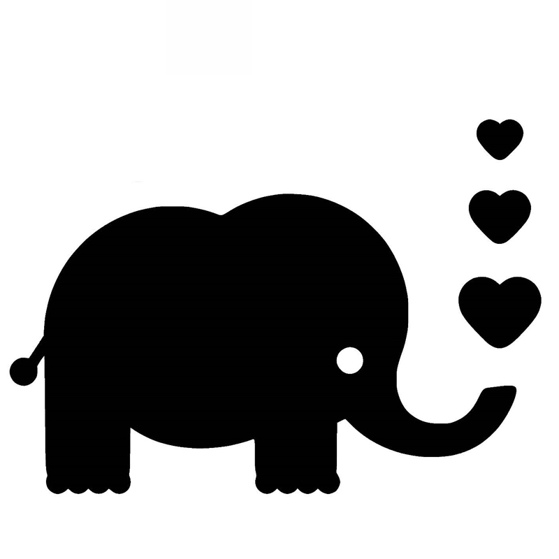 Cartoon Baby Elephant Baby Sticker High Quality Car Window Decoration Personality Waterproof Decal Black/white, 18cm*12cm-image-686971358
