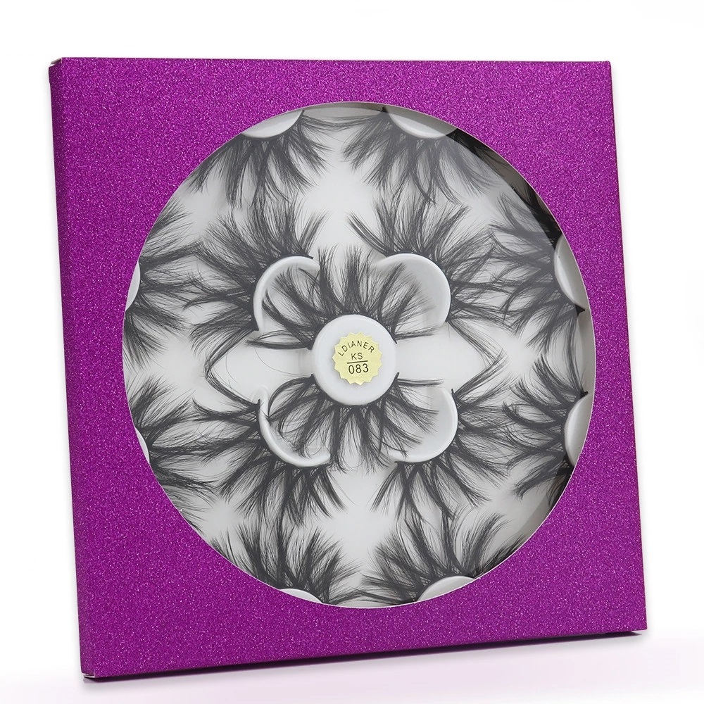 

7 Pairs 25mm Eyelashes Fluffy Thick Dramatic Long Lashes With Packaging Box Super Soft Eyelash Extension For Make Up