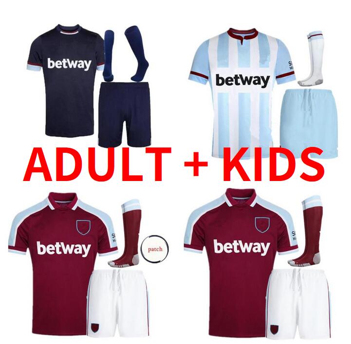 

adult kids kit 21/22 LANZINI ANTONIO NOBLE Soccer Jersey 2021 2022 Home YARMOLENKO P.FORNALS Away BOWEN BENRAHMA MASUAKU football Shirt uniform, Black;yellow