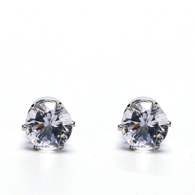 

White Black Magnetic Magnet Ear Stud Easy Use Crystal Stone Earrings For Women Men Clip On No Hole Gift 1 Pair