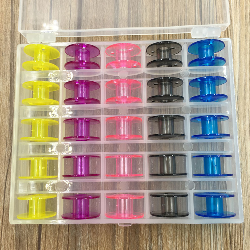 Transparent Plastic Holds 25 Sealed Holder Sewing Machine Holder Multicolor Bobbin Container Boxes Bobbin Box Storage Organizer-image-690930546
