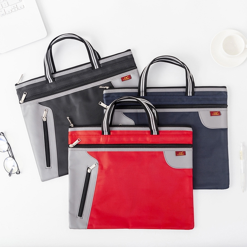 

Waterproof A4 document Oxford cloth handle chain business briefcase information conference bag training, D-8227