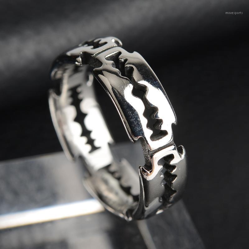 

Wedding Rings Fashion Punk Titanium Steel Ring Wearing Heavy Metal Retro Unisex Gift1