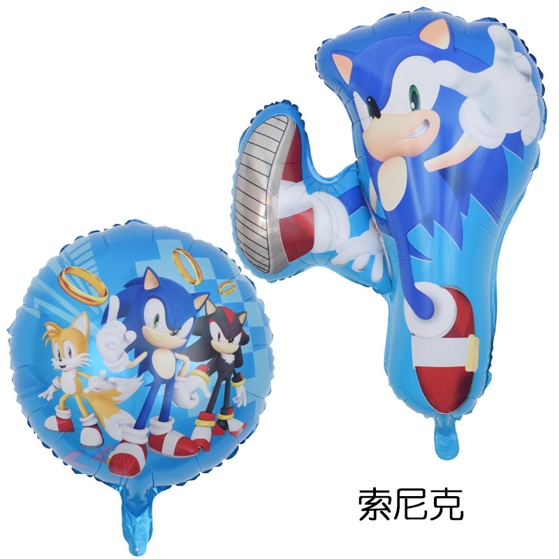

New film hedgehog sonic inflatable round cartoon aluminum foil balloon