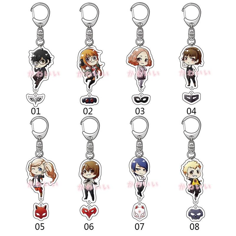 

Keychains Game Persona 5 Anime Akira Kurusu Anne Takamaki Two Sided Big Size Acrylic Keyring Keychain Chaveiro Key Chain, Silver
