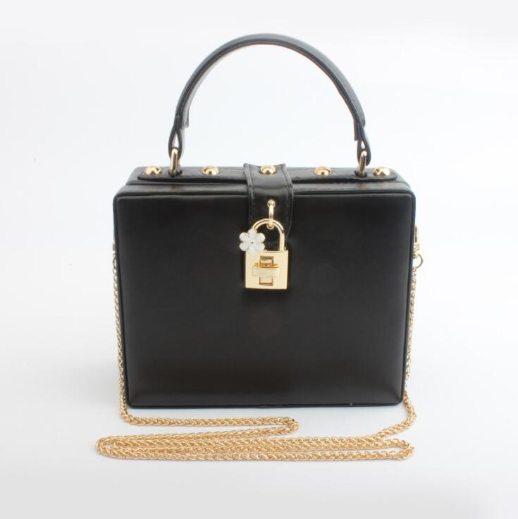 

Factory wholesale women bag simple atmospheric solid color leather handbag high quality acrylic hard box chain bags Joker leathers fashion handbags, Silver(boutique box)