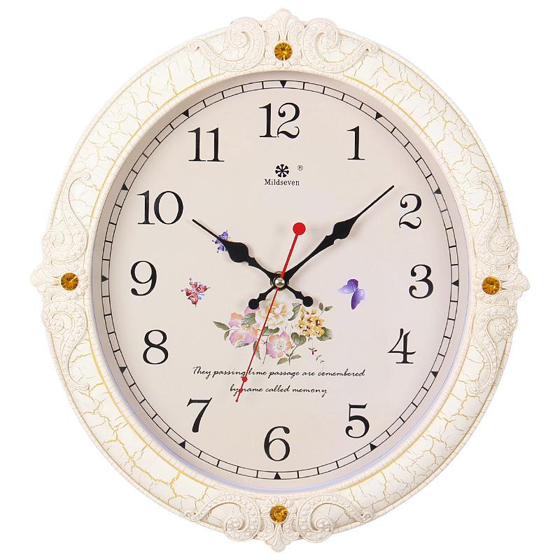 

White Vintage Silent Wall Clock Simple Art Battery Modern Design Orologio Da Parete Room Decoration BK50BG Clocks