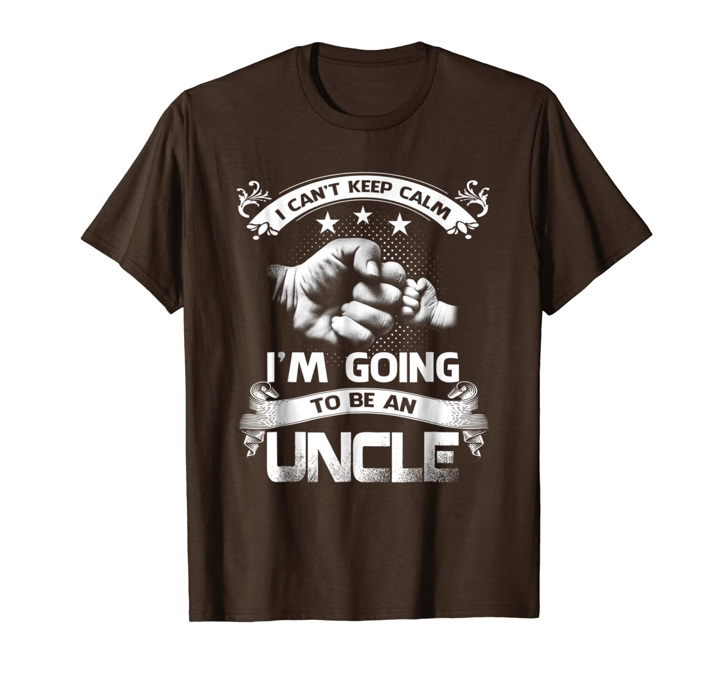 

i can't keep calm i'm going to be a uncle shirt, White;black