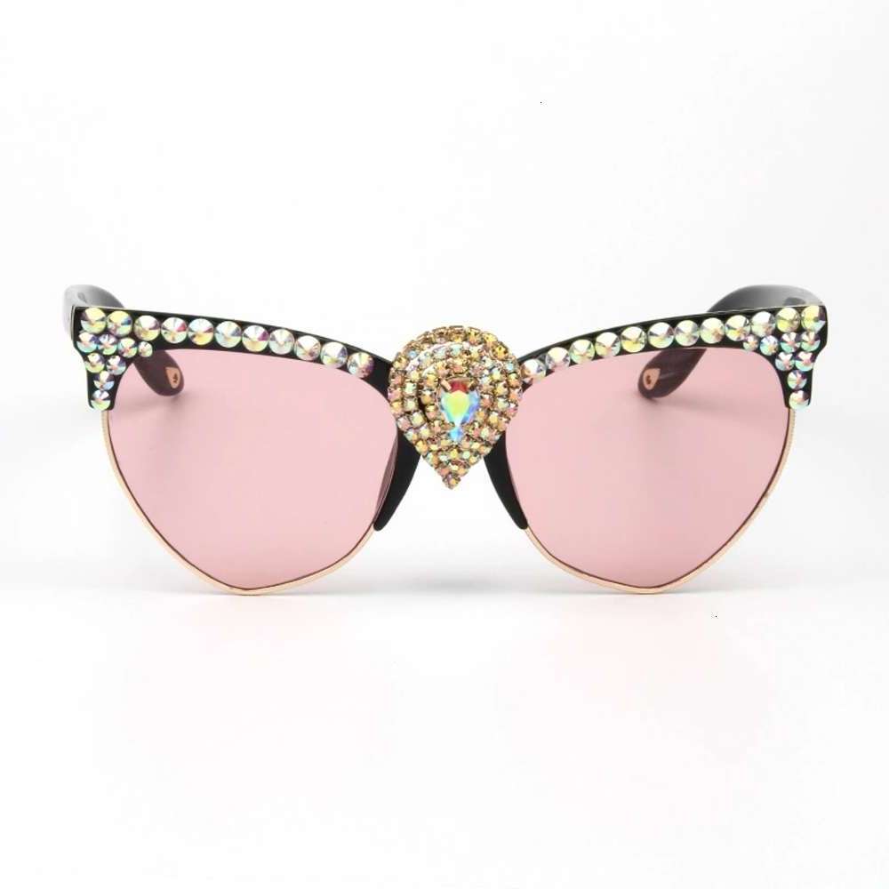 

Highend accessories Luxury Brand Big Water Shape Cat Eye Sunglass Women Oversized Sun Glass, Black