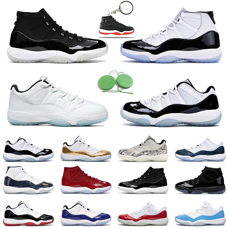 11s Chaussures de basket-ball hommes Femmes 72-10 Jumpman 11 Low Legend Blue Bright Citrus Concord Bred Mens Trainer
