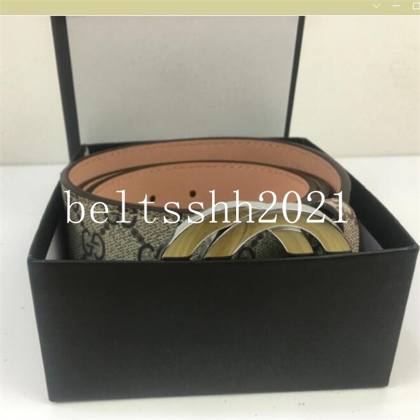 

2021 Fashion Big buckle genuine leather belt with box designer belts GG&#13men women high quality new mens belts, Black;brown