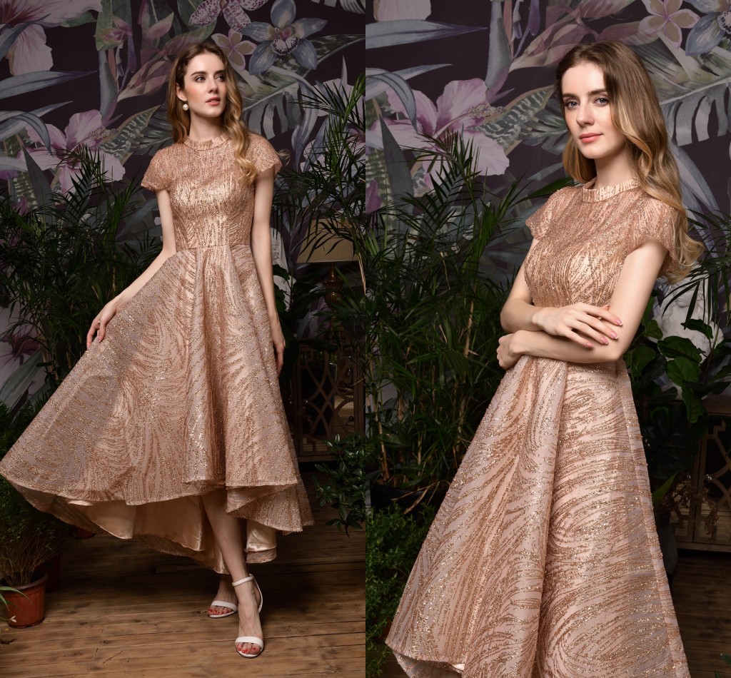 

Gold Prom Dresses Elegant Evening Growns Fashion Party Dress For Young Girls, Black
