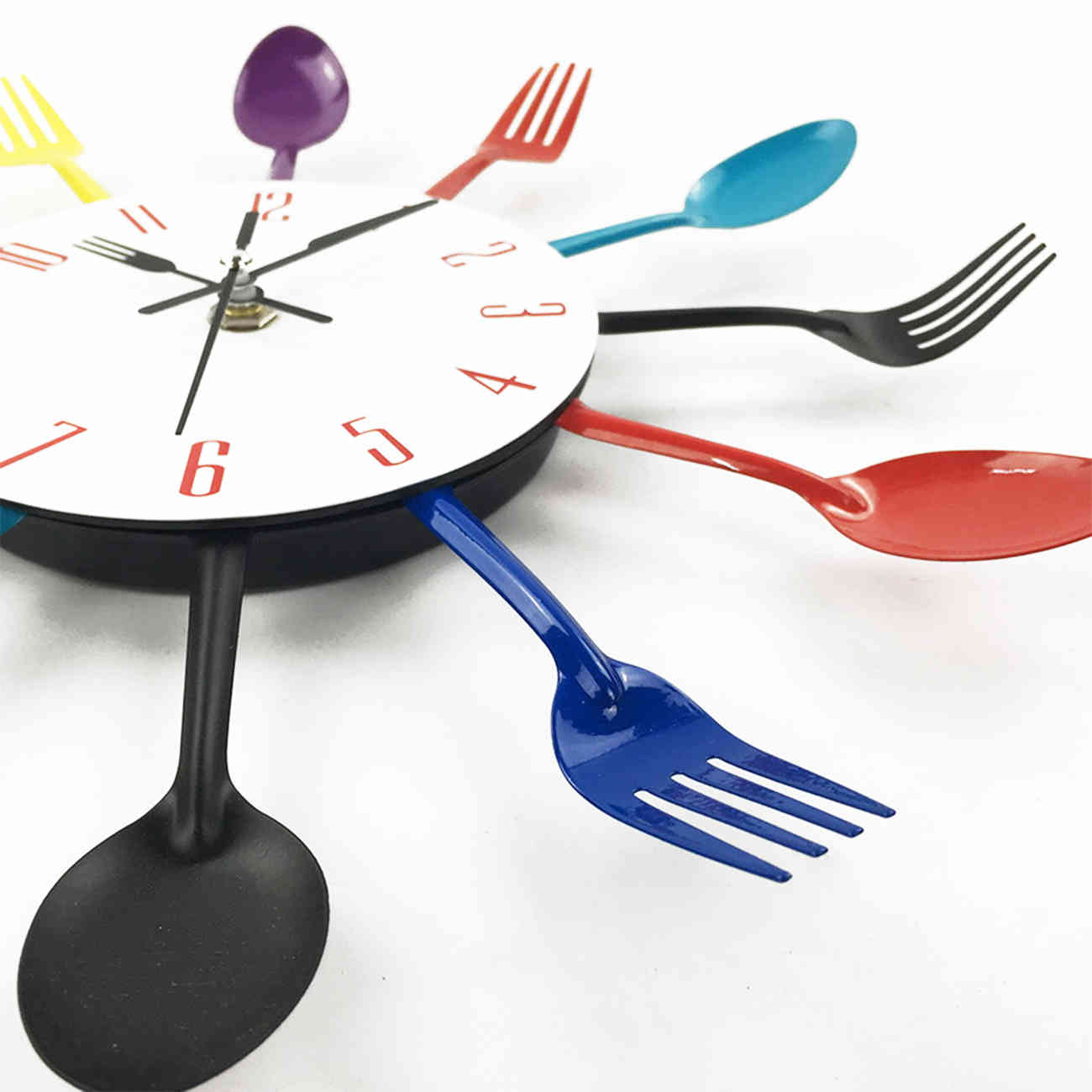 Wall Clock Living Room Theme Kitchen Tableware Home Decoration Wall Clock Home Decoration Stainless Steel Electronic Wall Clock-image-689795449