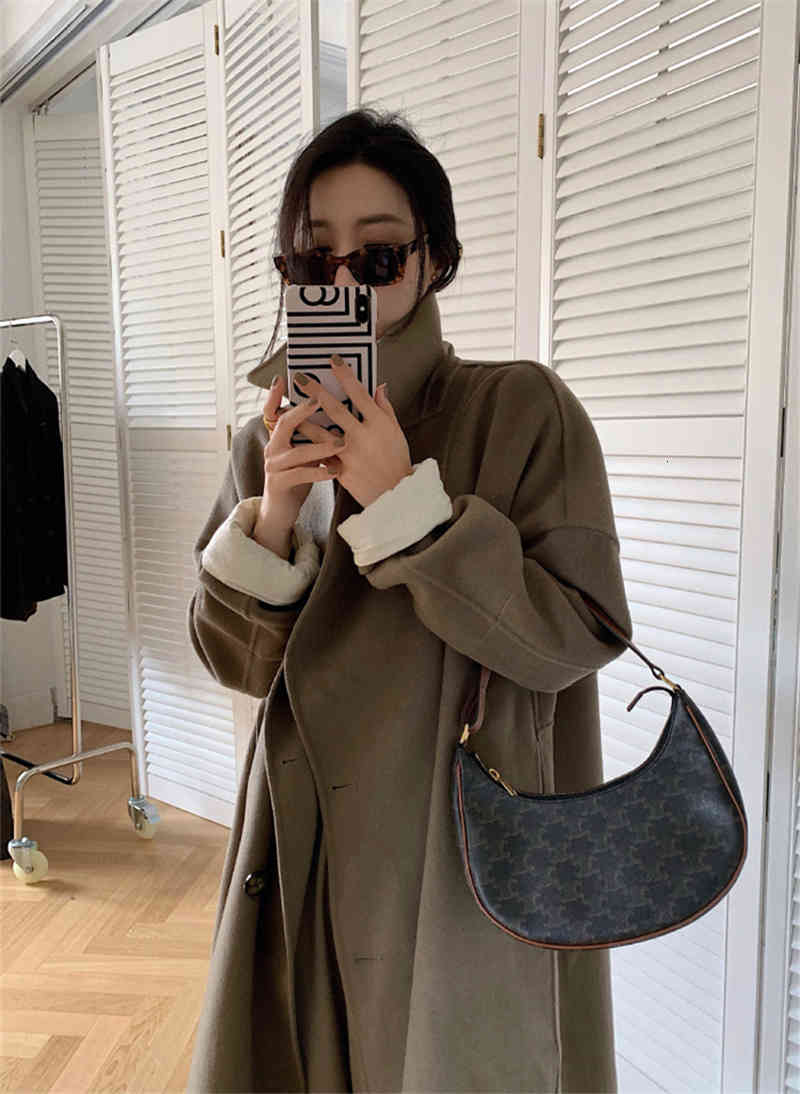 

Women' Wool & Blends Lmq elegant long female winter turn down collar straight cashmere grosso parkas design open warm belt jacket V1I7, 1# shoe box