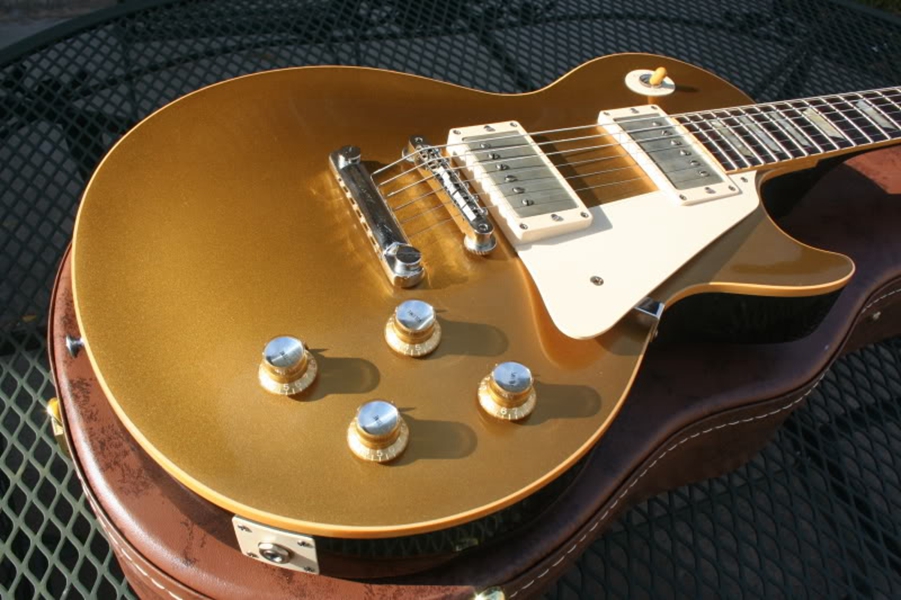 

Custom 1959 Standard Gold Top Goldtop Electric Guitar Cream Body Binding, Tuilp Tuner, Tune O Matic Tailpiece, Chrome Hardware, Chibson China Guitars