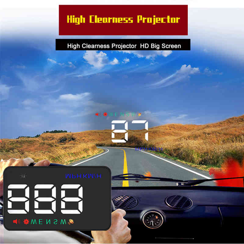 

GEYIREN A5 Hud Head Up Display Car Speedometer Projector Windshield Odometer Compass Over Speed Alarm Navigation GPS 8980