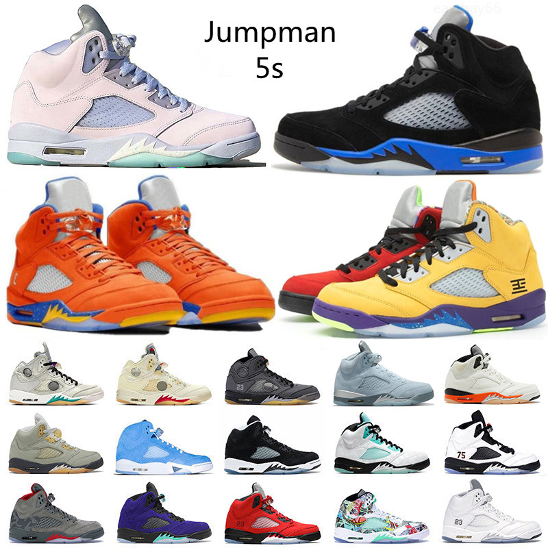 

Newest Men Basketball Shoes Jumpman 5s 5 Racer Blue Easter What the Wings Fire Red Suede Oreo All White Sail Camo Quai 54 UNC Raging Top 3 Trainers Sports Sneakers, Not sold separately